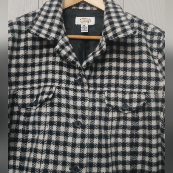 Talbots wool blend Black And White gingham jacket​ Size 18 - Picture 4 of 8